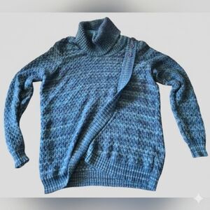 Revolution by Ricki's XXL Sweater Blue Knit Asymmetrical Business Casual Y2K